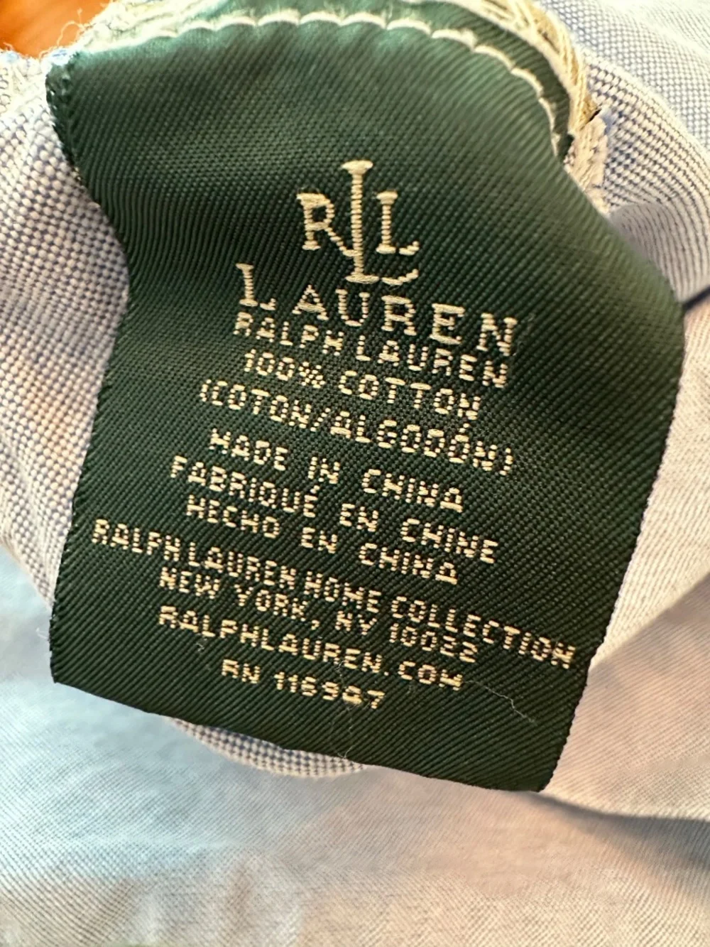 Lauren Ralph Lauren Oxford Blue Pillow Cases